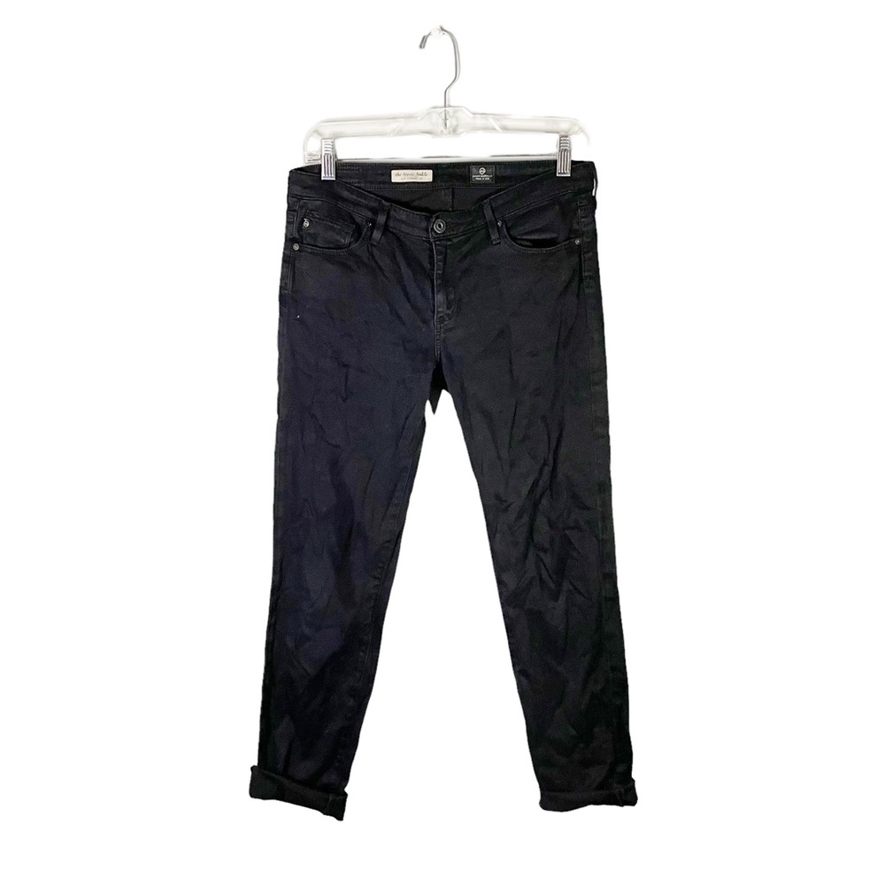 AG Adriano Goldschmied The Stevie Ankle Slim Straight Leg Black Skinny Jeans 28